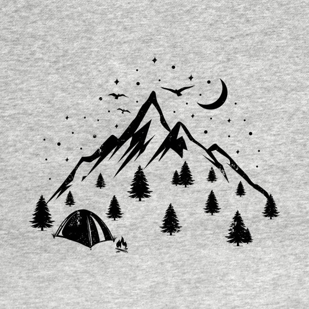 Mountains And Forest silhouette by BadrooGraphics Store